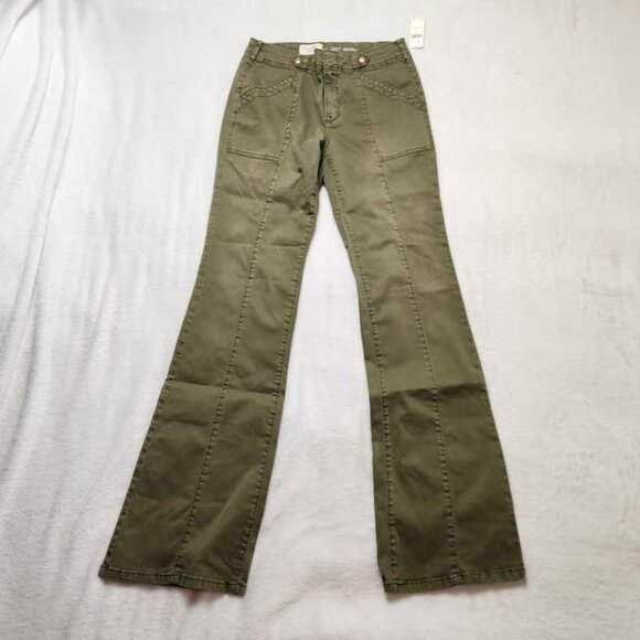 New 26 Tall Anthropologie Pilcro low-rise Utility Demilune Pants in Olive 26T - Picture 4 of 11